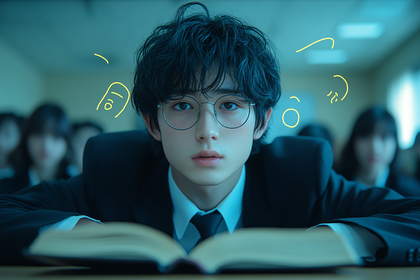 Contemplative Student With Open Book