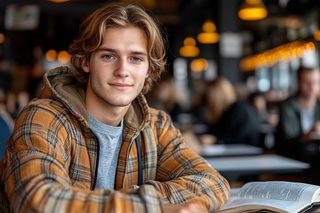 Contemplative Young Man Reading