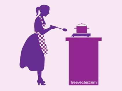 Cooking Woman Free Vector