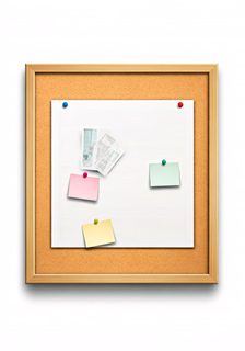 Cork board with notes