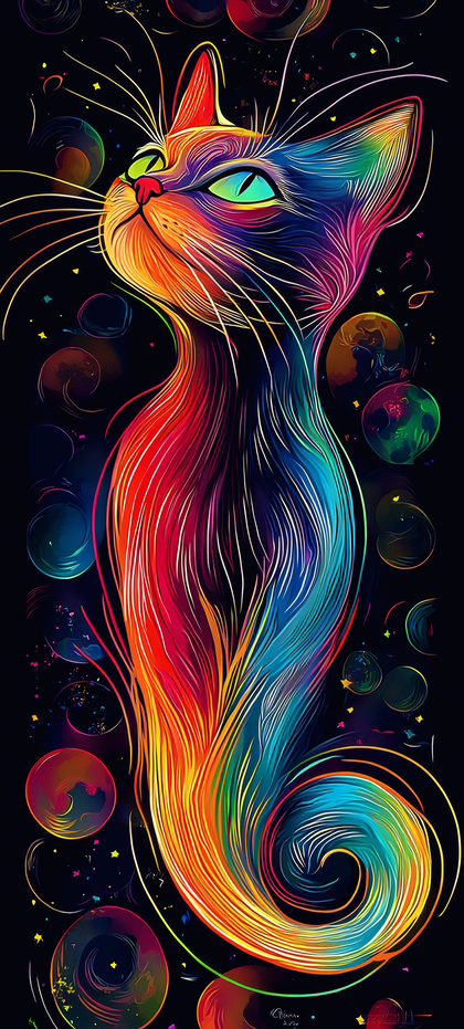 Cosmic Feline Dreamscape
