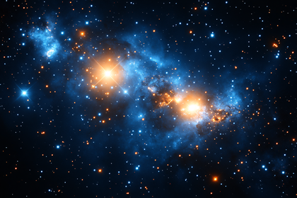 Cosmic Nebula and Starfield