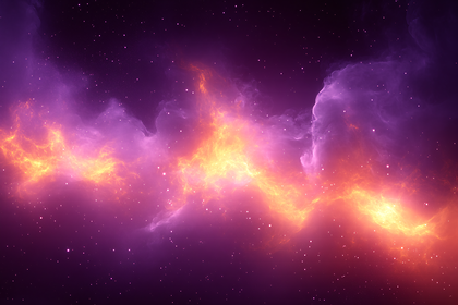 Cosmic Nebula In Purple And Orange