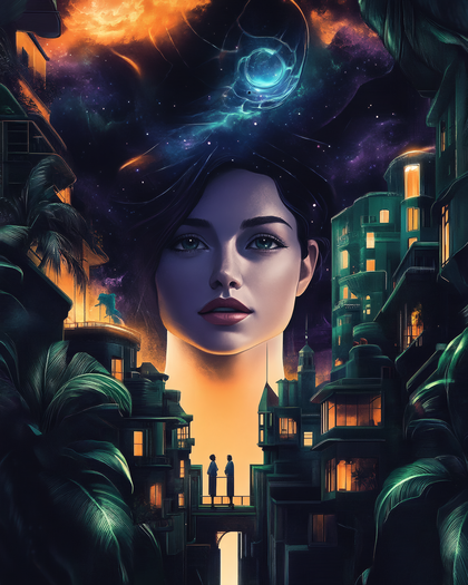Cosmic Serenity In An Urban Dreamscape