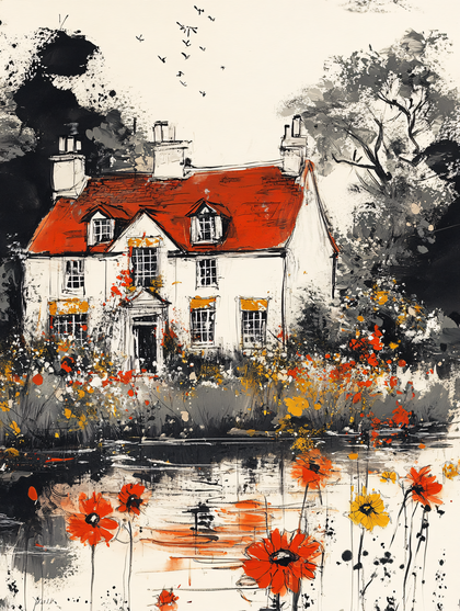 Cottage by the Water in Bloom