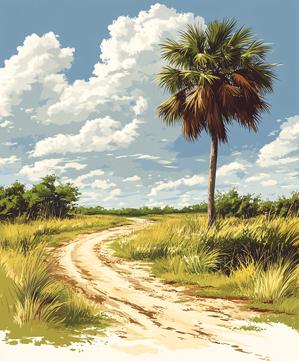 Country Road Palm Tree