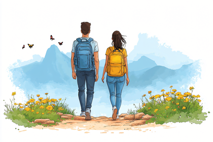 Couple Hiking in Nature