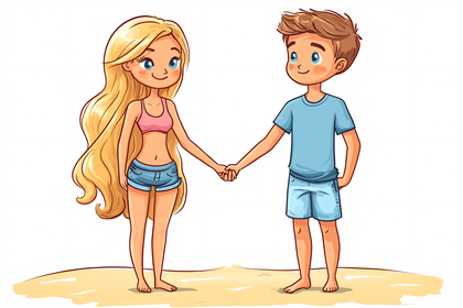 Couple Holding Hands Beach