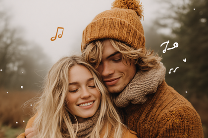 Couple Hugging in Autumn