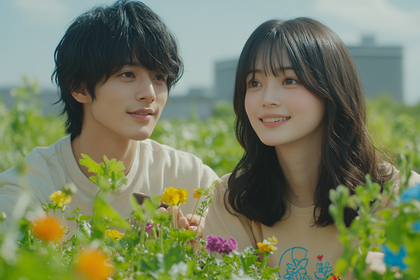 Couple In Flower Field