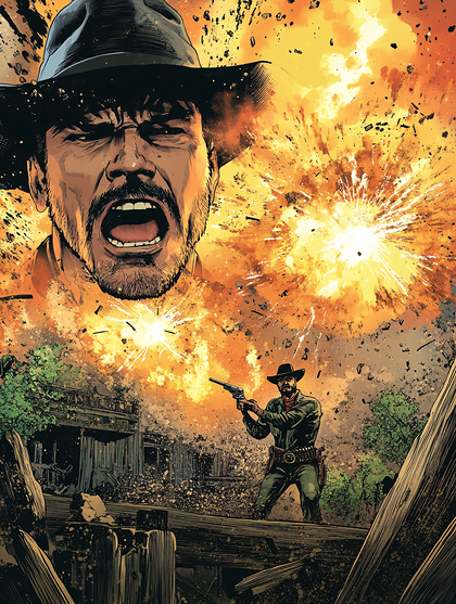 Cowboy Face Off Explosion