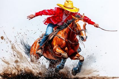 Cowboy Riding a Horse