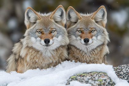 Coyotes In Snow