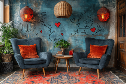 Cozy Armchairs with Rustic Decor