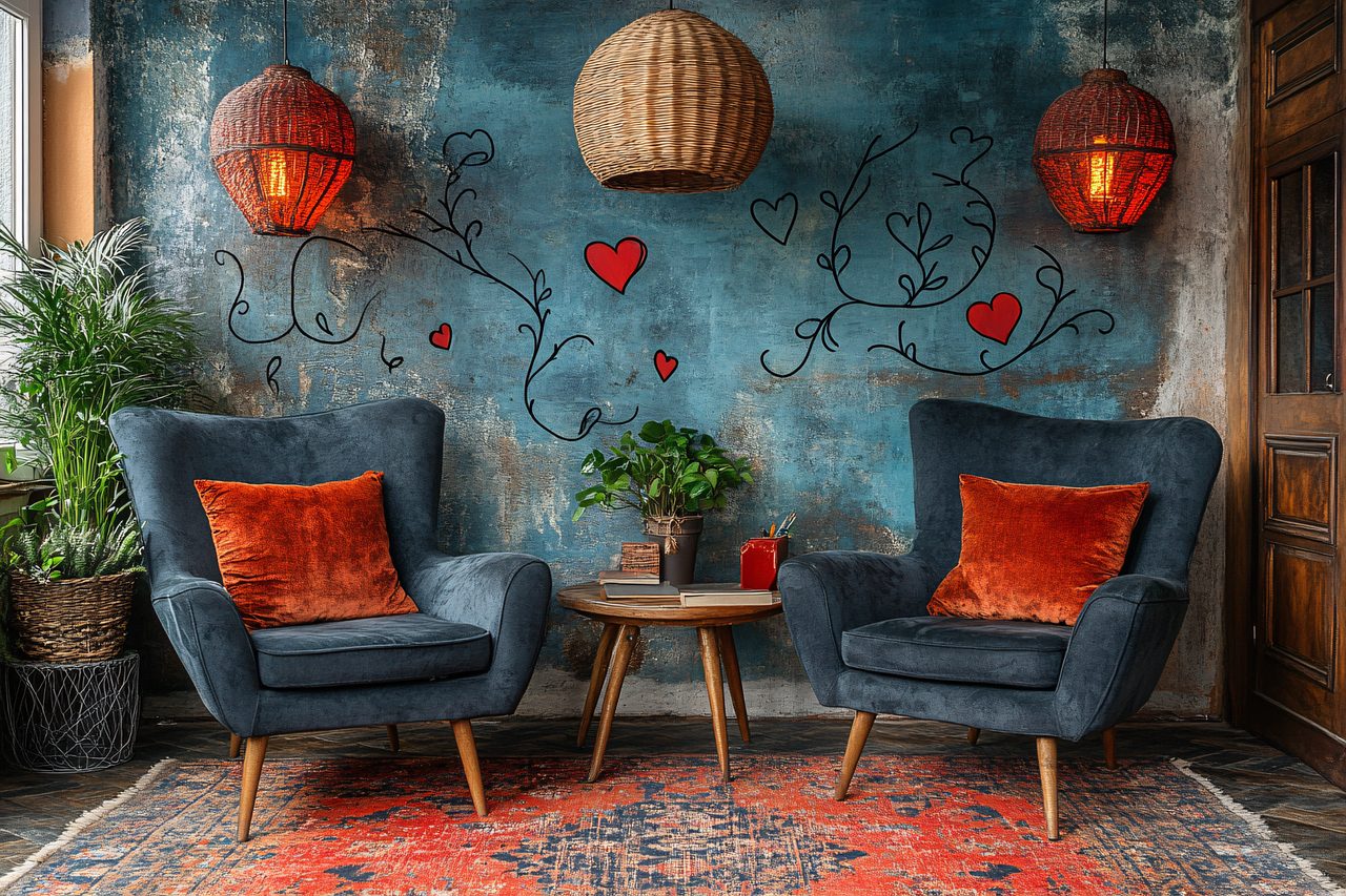 Cozy Armchairs with Rustic Decor