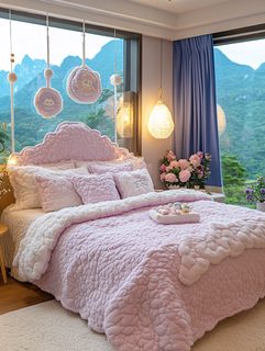 Cozy Bedroom with Mountain View