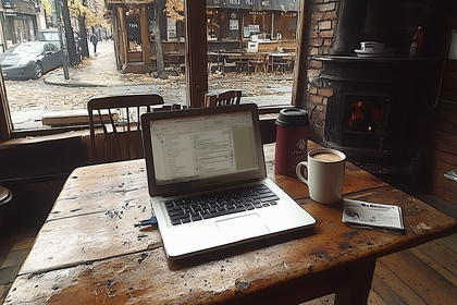 Cozy Cafe Workspace