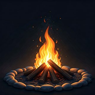 glowing-campfire-night