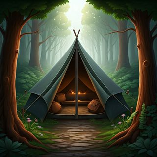 cozy forest camping