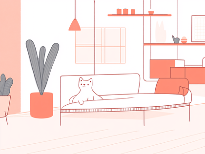 Cozy Cat in a Modern Interior