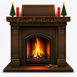 festive christmas fireplace
