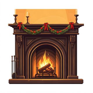 festive christmas fireplace