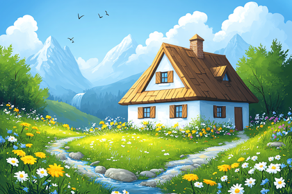 Cozy Cottage in a Meadow