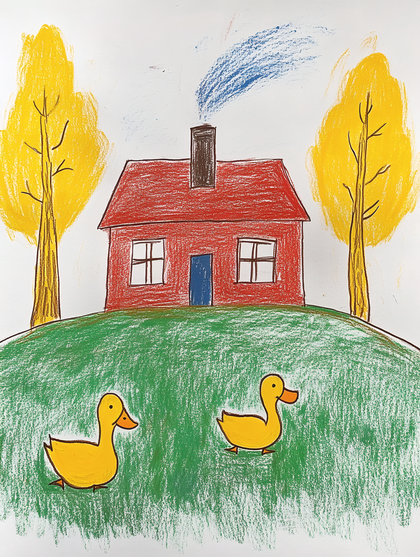 Cozy Countryside Scene with Ducks