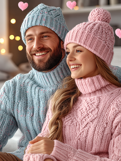 Cozy Couple in Knitwear
