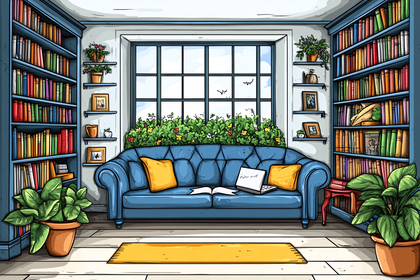 Cozy Home Library