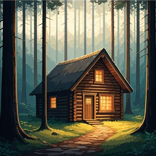 log cabin forest
