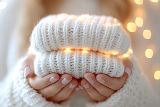 Cozy Mittens with String Lights