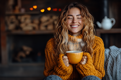 Cozy Moment with Hot Drink