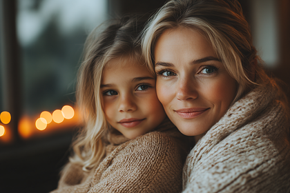 Cozy Mother And Child Portrait