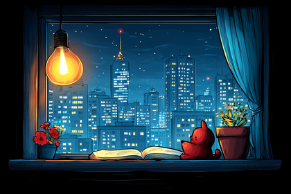 Cozy Night Window View
