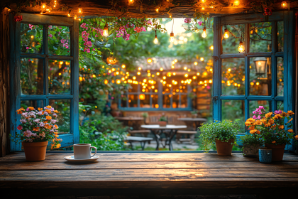 Cozy Outdoor Scene Through Window