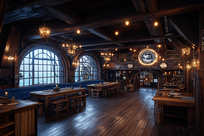 Cozy Pirate Tavern Interior