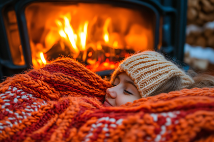 Cozy Sleep By Fireplace