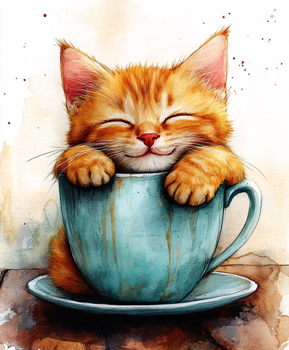 Cozy Teacup Kitten