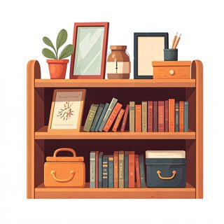 wooden bookshelf decor
