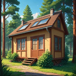 wooden forest cabin