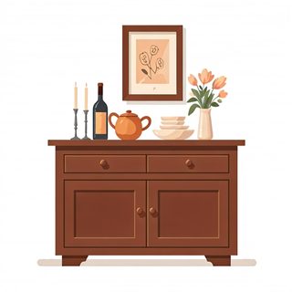wooden sideboard decor