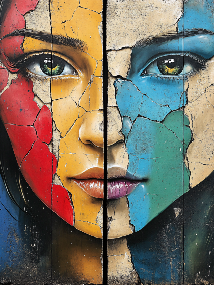 Cracked Dichotomy Portrait