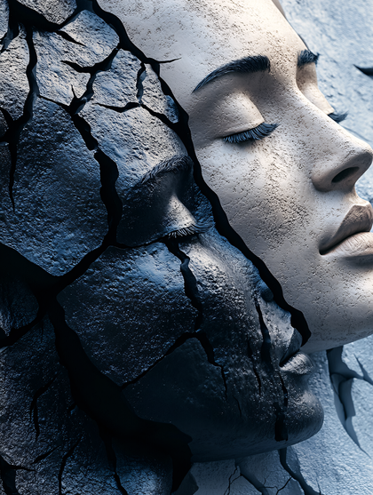 Cracked Faces Contrast