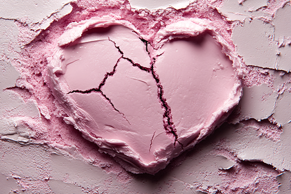 Cracked Heart Of Pink Clay