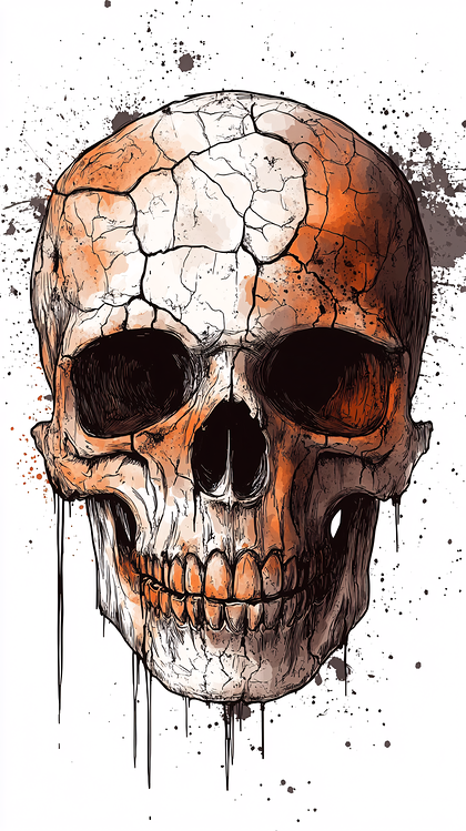 Cracked Skull Illustration