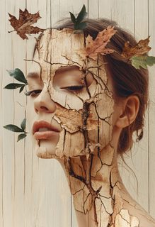 Cracked Wood Skin Portrait