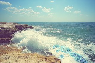 Crashing Waves on Rocky Shoreline
