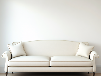 Cream-Colored Sofa with Pillows