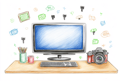 Creative Workspace with Desk and Computer